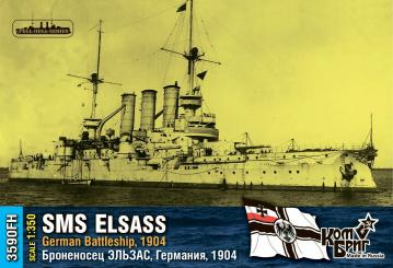 SMS Elsass German Battleship, 1904 Full Hull 