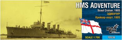 HMS Adventure, British Scout Cruiser, 1905 
