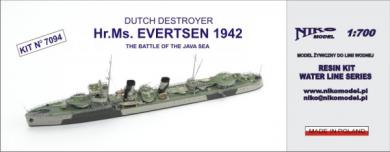 Hr.Ms. Evertsen, Dutch Destroyer, 1942 