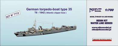 German Torpedo-Boat Type 35 T8 1942 (Atlantic clipper bow) 