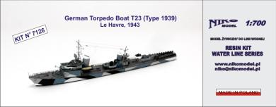 1/700 German Torpedo Boat T23 (Type 1939) Le Havre, 1943 