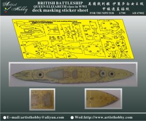 British Battleship Queen Elizabeth (WWI) deck masking sticker sheet 