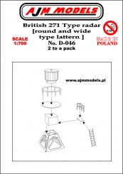 British 271 Type Radar (round and wide type lantern) x2 