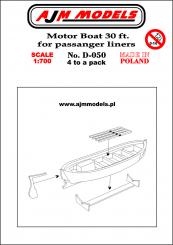 30 ft Motor Boat for Passenger Liners (x4) 
