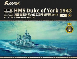 1/700 HMS Duke of York 1943 British Battleship Deluxe 