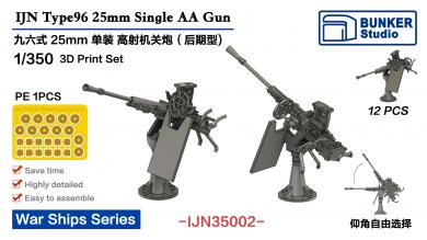 1/350 IJN Type96 25mm Single AA Gun (late) with shield 