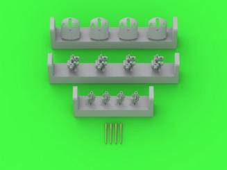 German gun 8,8cm/45 Flak L/45 - used on most German warships of WWI - (resin and turned parts) - (4pcs) 
