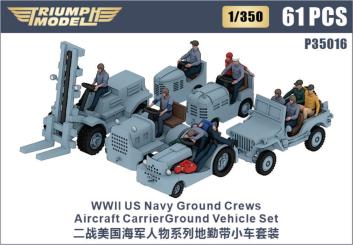 1/350 WWII US Navy Ground Crews (47 pcs) + Aircraft Carrier Ground Vehicle Set (14 pcs) 3D Printing  