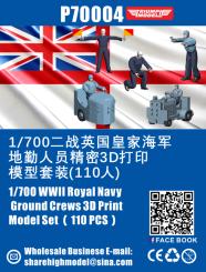 1/700 WWII Royal Navy Ground Crews 3D Printing Set (110 pcs)  