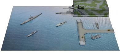 1/700 WWII German Navy U-Boat / S-Boat Sortie Base 
