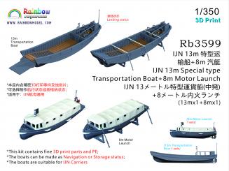 IJN 13m Special type Transportation Boat & 8m Motor Launch (1 each) 