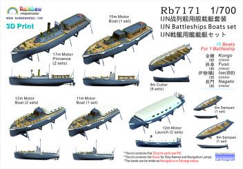 IJN Battleships Boats set (16 boats for 1 ship) 