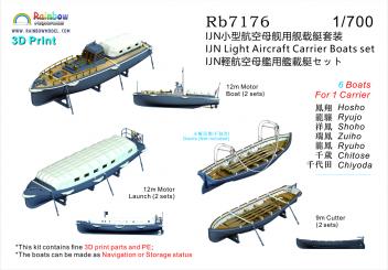 IJN Light Aircraft Carrier Boats set (6 boats for 1 carrier) 