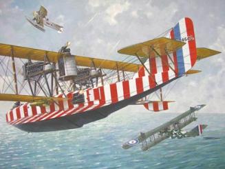 Felixstowe F.2A WWI with upper wing gunner position 