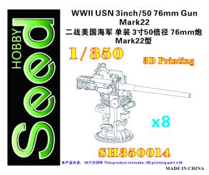 WWII US Navy 3inch/50 76mm Gun Mark 22 (x8) 3D Printing 