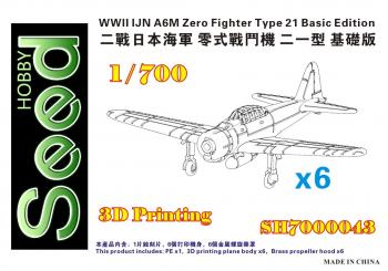 WWII IJN A6M Zero Fighter Type 21 Early Type Basic Edition (6set) 3D Printing 
