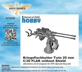 1/72 Kriegsfischkutter WWII Twin 20 mm C/30 Flak without shield 