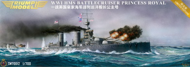 1/700 WWI Royal Navy Battlecruiser HMS Princess Royal 1914 or 1916 resin kit Waterline 