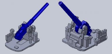 5in/38 Single Open Mount Dual Purpose Guns - no Shield/Skirt (8 pcs) 
