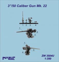 3in/50 Caliber Gun Mk.22 (x4) 