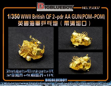 8 barrel Pom-Pom British QF 2pdr AA-Gun (x4) 