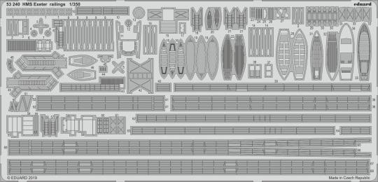 HMS Exeter railings 1/350 (for Trumpeter) 