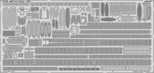 HMS York railings 1/350 (for Trumpeter) 