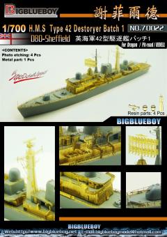 HMS Type 42 Destroyer Batch 1 D80 Sheffield (for Dragon/Pit-Road/Revell) 