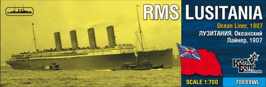 RMS Lusitania, Ocean Liner, 1907 Waterline 