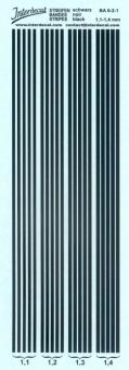 Streifen Schwarz 1,1 - 1,4 mm Stripes Black 