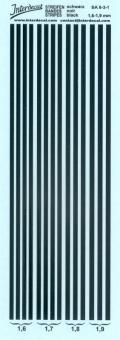 Streifen Schwarz 1,6 - 1,9 mm Stripes Black 