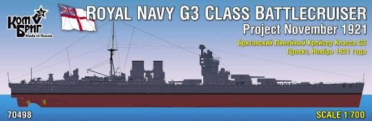 Royal Navy G3 Class Battlecruiser Project November 1921 Full Hull 
