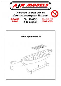 30 ft Motor Boat for Passenger Liners (x4) 