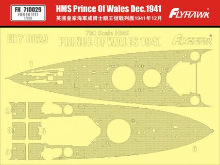 HMS Prince of Wales British Battleship 1941 -wood deck 