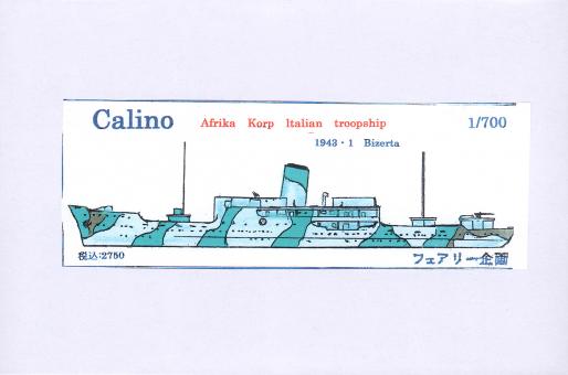 1/700 Calino Italian Troopship Afrika Korp 1943 1 Bizerta 