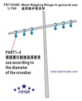 1/700 Mast Rigging Rings in general use 