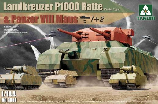 Landkreuzer P1000 Ratte (Prototype) & Panzer VIII Maus (x2) 