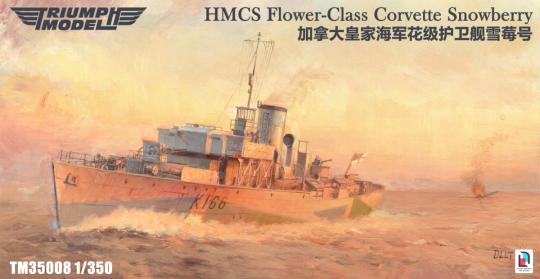 1/350 HMCS Flower-Class Corvette Snowberry (K166) resin kit waterline 