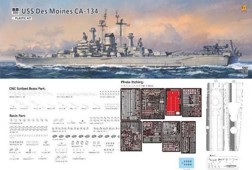 USS Des Moines CA-134 US Navy Heavy Cruiser Deluxe Version 