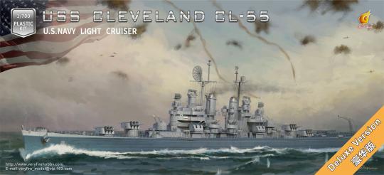 USS Cleveland CL-55 US Navy Light Cruiser Deluxe Version 