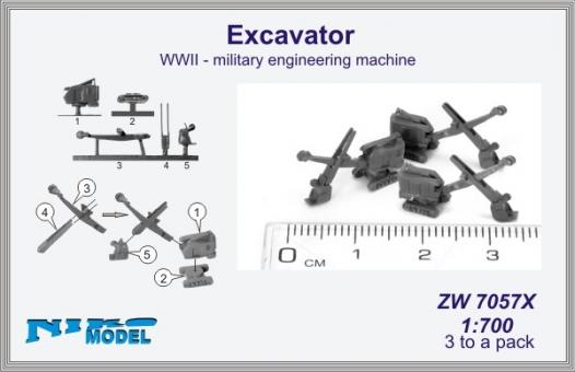 Excavator WWII military engineering machine 