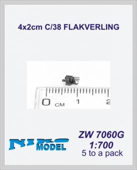 4x2cm C/38 Flakvierling (x5) 