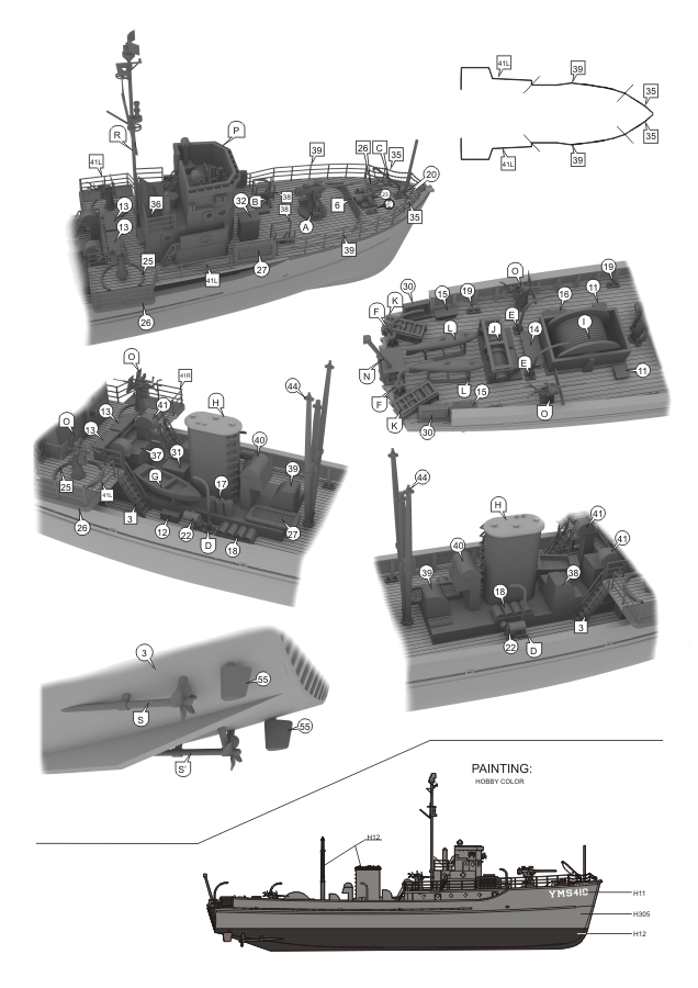 NNT Modell | USS YMS-419 1945 Auxiliary Motor Minesweeper | purchase online